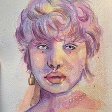 My project for course: Artistic Portrait with Watercolors. Un progetto di Belle arti, Pittura, Pittura ad acquerello e Disegno di ritratti di erik - 30.07.2022