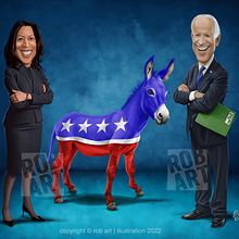 Build Back Better Caricature with Joe Biden and Kamala Harris. Un progetto di Illustrazione tradizionale di Rob Snow - 04.11.2021
