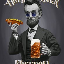 Missing Link Lincoln Caricature Illustration. Un progetto di Illustrazione tradizionale di Rob Snow - 02.09.2019