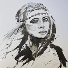 My project for course: Mindful Painting with India Ink. Un progetto di Illustrazione tradizionale, Belle arti, Pittura, Disegno a matita, Disegno di ritratti, Disegno artistico e Illustrazione con inchiostro di Sabine Nimz - 29.08.2022