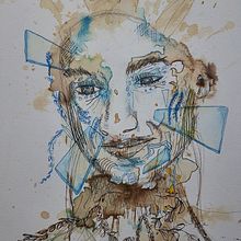 My project for course: Experimental Portraiture with Ink, Tea and Alcohol. Artes plásticas, Pintura, Desenho e Ilustração com tinta projeto de Barry Knott - 29.08.2022