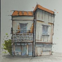 third attempt.too opaque. white becomes grey and black isn't as bright as I'd like. Traditional illustration project by Mauro Corso - 08.30.2022