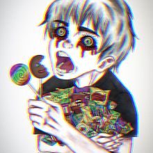 Candy Boy made in Ibis Paint X. Een project van Traditionele illustratie, Digitale illustratie,  Tekening y Digitale tekening van Dmitri Petrikov - 30.08.2022