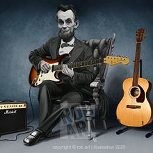 The Rushmores - Ade Lincoln Lead Guitar. Un progetto di Illustrazione tradizionale di Rob Snow - 13.12.2019