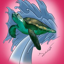 Turtle. Un proyecto de Ilustración tradicional, Diseño, Dibujo artístico, Diseño de tatuajes, Pintura digital y Dibujo digital de Ale Solano - 30.08.2022