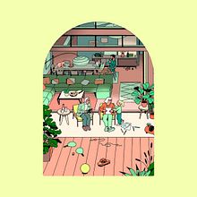 Modern Life - Insurance. Traditional illustration, and Advertising project by Vincent Mahé - 08.31.2022