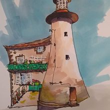 My project for course: Expressive Architectural Sketching with Colored Markers. Sketching, Drawing, Architectural Illustration, Sketchbook & Ink Illustration project by Becky Jones - 08.31.2022