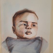 Meu projeto do curso: Retrato artístico em aquarela. Fine Arts, Painting, Watercolor Painting, and Portrait Drawing project by augustomotta03 - 08.31.2022