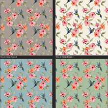 Estoy trabajando en varias estampas para un nuevo proyecto. Un proyecto de Estampación textil, Pintura a la acuarela, Ilustración digital, Estampación, Pintura y Diseño de producto de Verónica Petrina - 01.09.2022