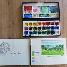 Mon projet du cours : Carnet de voyage à l’aquarelle. Traditional illustration, Watercolor Painting, Architectural Illustration, and Sketchbook project by Isabelle Jeunot - 08.31.2022