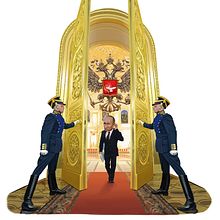 Putin Caricature - walking through Golden Gates. Un progetto di Illustrazione tradizionale di Rob Snow - 25.02.2022