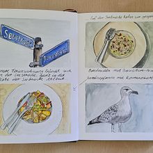 Mein Kursprojekt: Aquarellreiseheft. Projekt z dziedziny Trad, c, jna ilustracja, Malowanie akwarelą,  R, sunek architektoniczn i Sketchbook użytkownika Marleen Utech - 02.09.2022