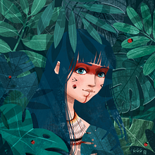 My project for course: Animated Portrait Illustration with Photoshop. Een project van Traditionele illustratie, Animatie,  Tekening,  Portrettekening, Digitale tekening y Geanimeerde Illustratie van Gaelle Gaellou - 02.09.2022