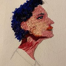 Embroidered portraiture project -2nd try . Bordir proyek oleh Henrietta Koffi - 09.02.2022