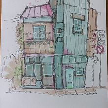 My project for course: Expressive Architectural Sketching with Colored Markers. Sketching, Drawing, Architectural Illustration, Sketchbook & Ink Illustration project by Andrey Osipets - 09.03.2022
