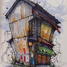 My project for course: Expressive Architectural Sketching with Colored Markers. Projekt z dziedziny Sketching,  R, sunek,  R, sunek architektoniczn, Sketchbook,  R i sunek atramentem użytkownika Anna Marcano - 04.09.2022