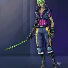 "Streetsamurai" - Character-study. Traditional illustration, Digital Illustration, Digital Drawing, Digital Painting, Creativit, and Concept Art project by Adrian Sonnberger - 09.05.2022