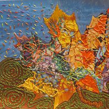 A Beautiful Fall. Un progetto di Ricamo, Collage e Pittura acrilica di Sandra Peers - 01.09.2022