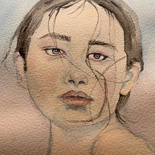 My project for course: Expressive Watercolor Portraits. Traditional illustration, Fine Arts, Painting, Watercolor Painting, and Portrait Drawing project by Evie Wheeler - 09.05.2022