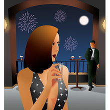 cocktail Double 0 Queen. Traditional illustration, Character Design, Vector Illustration, Poster Design, Digital Drawing, Graphic Design, and Concept Art project by Ruben Mejia - 09.05.2022