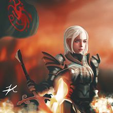 The Daughter of Daenerys and Aegon Targaryen Ein Projekt aus dem Bereich Traditionelle Illustration, Zeichnung, Digitale Illustration, Porträtzeichnung, Digitale Zeichnung und Digitale Malerei von Alberto Loredo - 31.08.2022