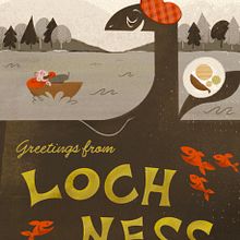 Greetings from Loch Ness. Ilustração digital e Ilustração tradicional projeto de Darby - 02.09.2022