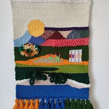 Mi proyecto del curso: Tapices decorativos: técnicas avanzadas en telar manual. Embroider, Fiber Arts, Weaving, Textile Design, Advertising, Architecture, Accessor, Design, Arts, Crafts, Design Management, Fine Arts, Furniture Design, Making, Information Design, Interactive Design, Industrial Design, Interior Architecture, L, scape Architecture, Street Art, Social Media, Fashion Design, Sewing, Concept Art, Decoration, Interior Decoration, and Textile Printing project by Amilcar Vicente Blanco Vargas - 09.06.2022