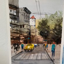 Mein Kursprojekt: Stadtlandschaften in Aquarell. Fine Arts, Watercolor Painting, and Architectural Illustration project by Martina Trost - 09.06.2022