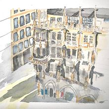 Mein Kursprojekt: Architektonische Zeichnung mit Aquarell und Tinte. Sketching, Drawing, Watercolor Painting, Architectural Illustration, Sketchbook & Ink Illustration project by Mechthild Hendricks - 09.06.2022