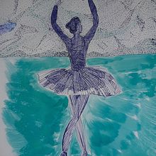 Ballerine in Feldafing. Design, Traditional illustration, Fine Arts, Painting, Creativit, Creating with Kids, and Sketchbook project by Adeline Cartier - 09.07.2022