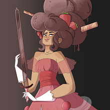 Sweet Swordtress. Projekt z dziedziny Trad, c, jna ilustracja i Projektowanie postaci użytkownika Elena Aragoneses - 08.09.2022