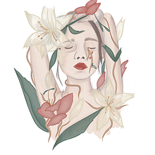 Bajo flores. Un proyecto de Dibujo, Dibujo digital, Ilustración tradicional e Ilustración digital de Antía Piñeiro Añón - 09.09.2022