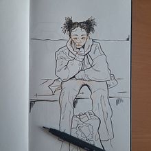 Prácticas con tinta. Drawing, Portrait Drawing, Artistic Drawing, Sketchbook & Ink Illustration project by Alicia Ribes - 09.09.2022