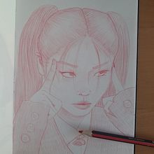 Retratos a lápiz rojo. Portrait Drawing, Sketchbook, and Colored Pencil Drawing project by Alicia Ribes - 09.09.2022