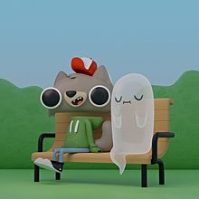 Blender 3D - Ghost and Reccoon. 3D, 3D Modeling, and 3D Character Design project by Zeze Vitor - 09.09.2022