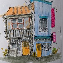 My project for course: Expressive Architectural Sketching with Colored Markers. Un projet de Esquisse , Dessin, Illustration architecturale, Carnet de croquis et Illustration à l'encre de Alexander Baytchev - 10.09.2022