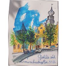 Mi proyecto del curso: Urban sketching contemporáneo con técnicas mixtas. Projekt z dziedziny Trad, c, jna ilustracja,  Malarstwo,  R, sunek architektoniczn,  R i sunek atramentem użytkownika Stéphanie Weppelmann - 10.09.2022