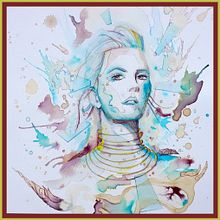 Dear Charlize : Portrait expérimental à l'encre, à l'alcool et au thé. Un progetto di Belle arti, Pittura, Disegno e Illustrazione con inchiostro di Cedric K - 10.09.2022