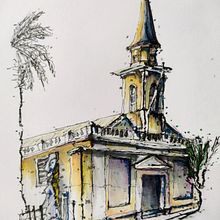 Mi proyecto del curso: Dibujo arquitectónico expresivo con marcadores de colores. Projekt z dziedziny Sketching,  R, sunek,  R, sunek architektoniczn, Sketchbook,  R i sunek atramentem użytkownika Karla H. Poblete - 11.09.2022