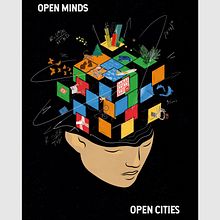 Ciudades Abiertas - DIMAD 2022. Design, Traditional illustration, and Poster Design project by Diana Paullet Chumpitaz - 09.12.2022