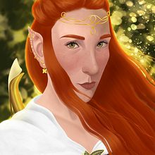 The Lady of the Earrings. Un proyecto de Diseño de personajes, Ilustración digital, Dibujo digital y Pintura digital de María Albacete - 12.09.2022