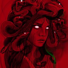 Diseño e ilustración digital de tatuajes/ Medusa . Traditional illustration, Graphic Design, Digital Illustration, Tattoo Design, and Digital Drawing project by Diana Jaramillo A - 09.11.2022