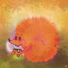 Hedgehog in autumn 🍂 drinking a cup of cocoa . Traditional illustration project by Jacoline - 09.13.2022