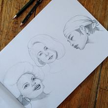 Mein Kursprojekt: Skizzenbuch für Porträts. Sketching, Drawing, Portrait Drawing, Artistic Drawing, and Sketchbook project by Bernadette - 09.13.2022