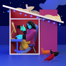 One Year Work From Home. Motion Graphics, 3D Animation, and 3D Design project by Travis Schmidt - 06.14.2021
