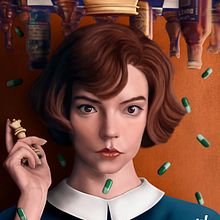 The Queen's Gambit. Traditional illustration, Fine Arts, Drawing, Digital Illustration, and Portrait Drawing project by rodrigodiatel - 09.14.2022
