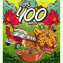 BGA 400 AÑOS. Traditional illustration, Vector Illustration, Poster Design, and Digital Illustration project by Juan Fuentes - 09.15.2022