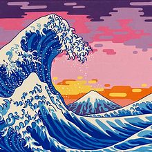 Wave pop art interpretation. Een project van Traditionele illustratie van Nadine - 15.09.2022