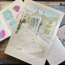 My project for course: Architectural Sketching with Watercolor and Ink. Un progetto di Bozzetti, Disegno, Pittura ad acquerello, Illustrazione architettonica, Sketchbook e Illustrazione con inchiostro di vixie - 15.09.2022