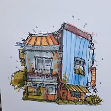 Il mio progetto del corso: Disegno architettonico espressivo con pennarelli colorati. Un proyecto de Bocetado, Dibujo, Ilustración arquitectónica, Sketchbook e Ilustración con tinta de gianstina - 19.09.2022